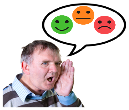 Person speaking giving their feedback